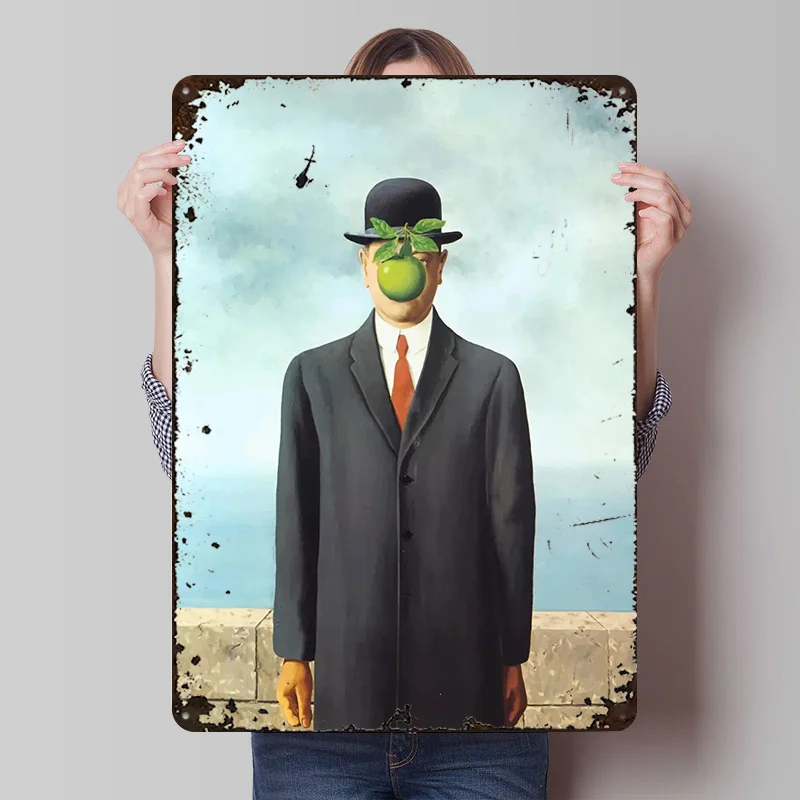 Rene Magritte The Son of Man 1964, металлический плакат, жестяные вывески, декор дома, металлическая вывеска на заказ для украшения стены, аксессуары для бара
Rene Magritte The Son of Man 1964, металлический плакат, жестяные вывески, декор дома, металлическая вывеска на заказ для украшения стены, аксессуары для бара