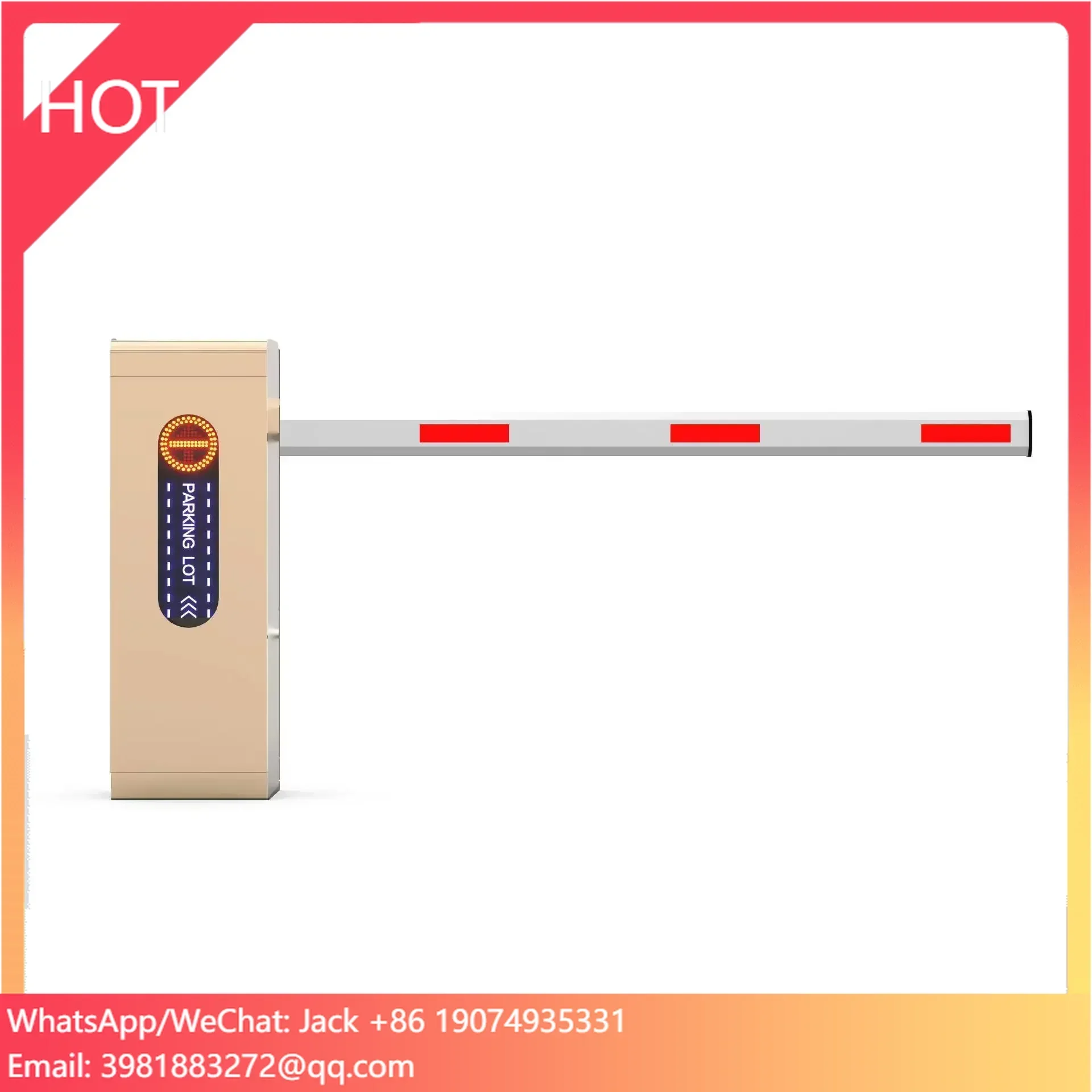 Parking Lots LED Lighting Brushless Motor Road Blocker Telescopic Boom Card Swipe Vehicle Traffic Control Boom Barrier
