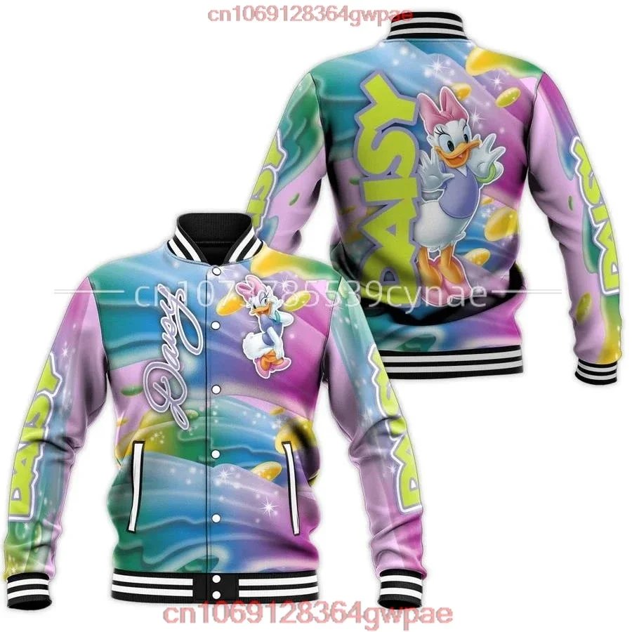 Бейсбольная куртка Daisy Duck, мужская и женская куртка в стиле Харадзюку в стиле хип-хоп, бейсбольная форма Диснея, уличная одежда, свободные пальто для мальчиков и девочек
Бейсбольная куртка Daisy Duck, мужская и женская куртка в стиле Харадзюку в стиле хип-хоп, бейсбольная форма Диснея, уличная одежда, свободные пальто для мальчиков и девочек