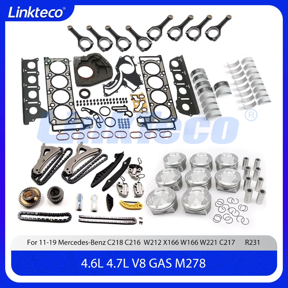 Комплект поршневых подшипников цепи ГРМ для ремонта двигателя 11-19 4,6 4,7 T L Mercedes-Benz M278 C218 C216 W212 X166 W166 W221 4,6L 4,7L
Комплект поршневых подшипников цепи ГРМ для ремонта двигателя 11-19 4,6 4,7 T L Mercedes-Benz M278 C218 C216 W212 X166 W166 W221 4,6L 4,7L