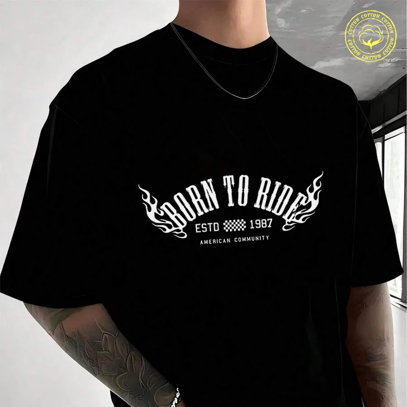 Men's Moto T-Shirt Born To Ride Setd 1987 Fashion Casual Street Style Suitable For Travel And Sports Tee
Men's Moto T-Shirt Born To Ride Setd 1987 Fashion Casual Street Style Suitable For Travel And Sports Tee