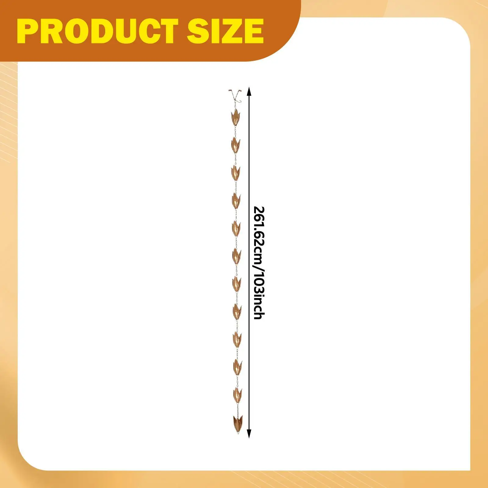 Rain Chain for Downspouts Decorative Rainwater Diverter Water Divert 102.36" Replacement of Downspout for Outside
Rain Chain for Downspouts Decorative Rainwater Diverter Water Divert 102.36" Replacement of Downspout for Outside