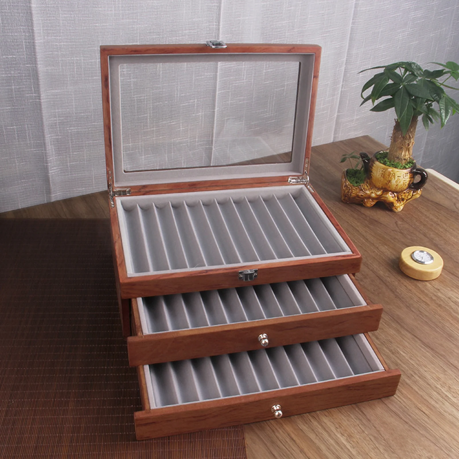 Wood Fountain Pen Collector with 3 Layer Pen Display Box 34 Pen Organizer Box Pens Display Case Storage Organizer With Glass
Wood Fountain Pen Collector with 3 Layer Pen Display Box 34 Pen Organizer Box Pens Display Case Storage Organizer With Glass