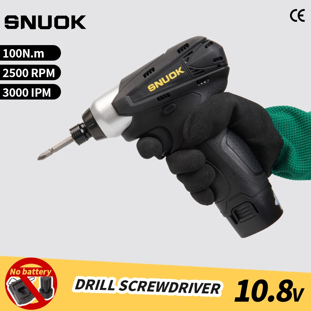 SUNOK 10.8V electric impact driver 1/4 inch 100N.m multi-function household screwdriver power tool 2500rpm FOR Makita battery
SUNOK 10.8V electric impact driver 1/4 inch 100N.m multi-function household screwdriver power tool 2500rpm FOR Makita battery
