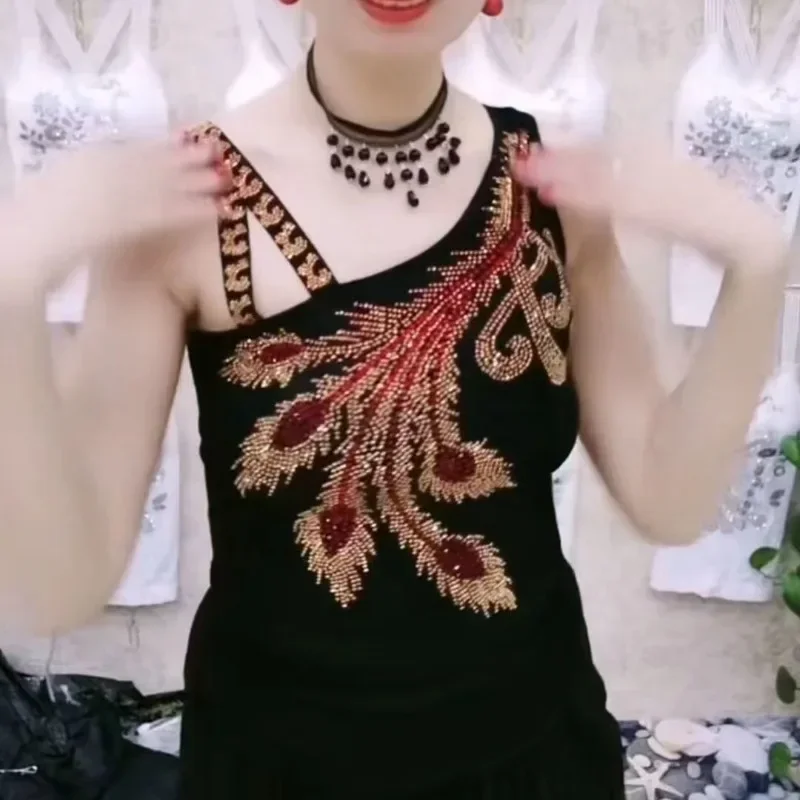 Women Sexy Shining Phoenix Camisoles Slim Simulated Diamond Inlay Tank Tops Party Club Clothing New Elastic Backless Sexy Vest
Women Sexy Shining Phoenix Camisoles Slim Simulated Diamond Inlay Tank Tops Party Club Clothing New Elastic Backless Sexy Vest