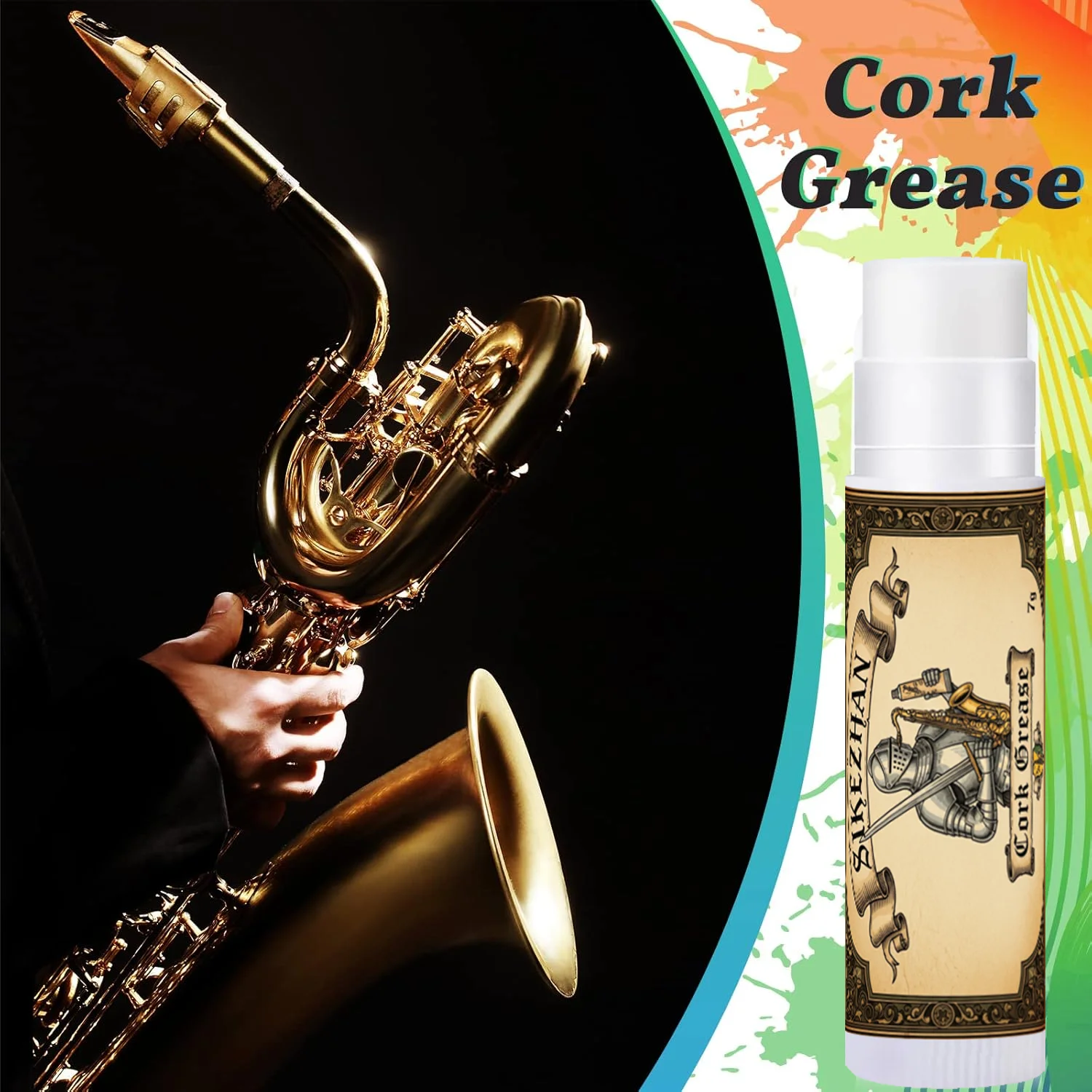 Sax Cork Grease Stick , Smooth Tenon Fit & Seal Protection, Long‑Wear Low‑Odor Formula, Also for Clarinet/Oboe/Flute
Sax Cork Grease Stick , Smooth Tenon Fit & Seal Protection, Long‑Wear Low‑Odor Formula, Also for Clarinet/Oboe/Flute
