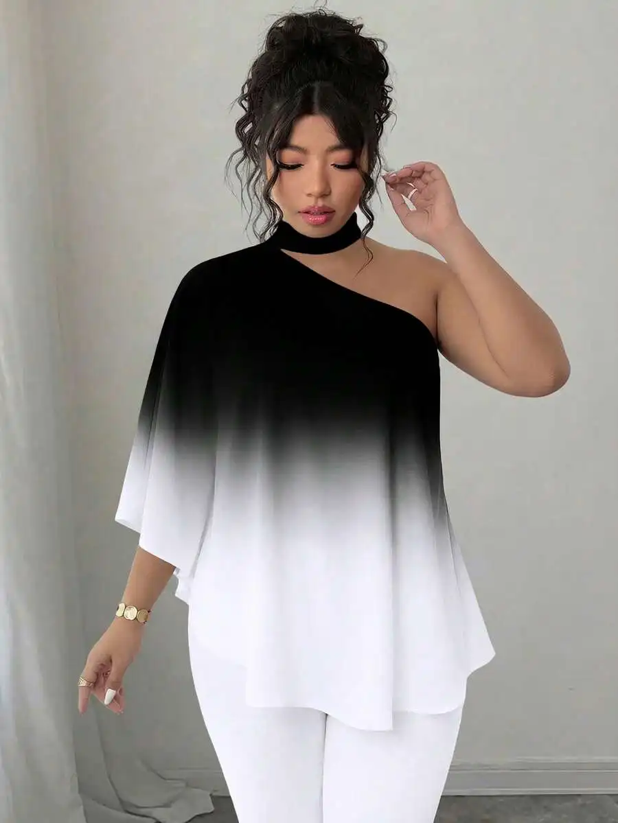 Elegant Ombre Asymmetrical Batwing Sleeve Loose Blouse For Women Summer
Elegant Ombre Asymmetrical Batwing Sleeve Loose Blouse For Women Summer