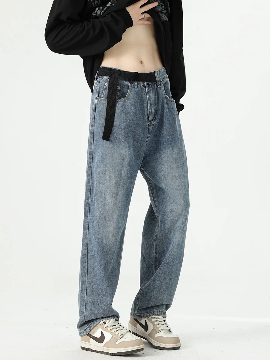 BOYUE Korean Retro INS Jeans Dad Trendy High Street Straight Drapey Personali Belt Long Trousers for Men Casual Wear
BOYUE Korean Retro INS Jeans Dad Trendy High Street Straight Drapey Personali Belt Long Trousers for Men Casual Wear