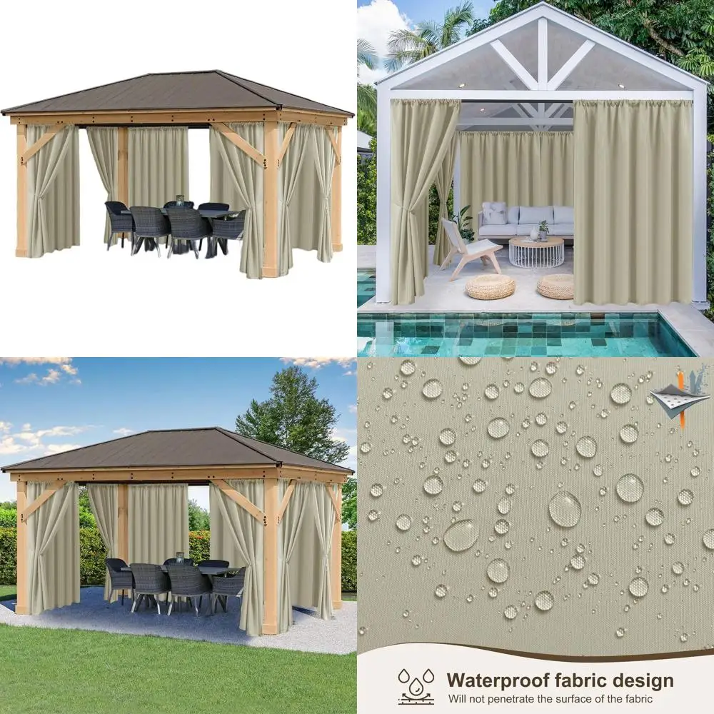 Weather-Resistant Outdoor Curtains, 6-Panel Taupe Privacy Screen, 54x84 Inches for Patios, Balconies, and More
Weather-Resistant Outdoor Curtains, 6-Panel Taupe Privacy Screen, 54x84 Inches for Patios, Balconies, and More