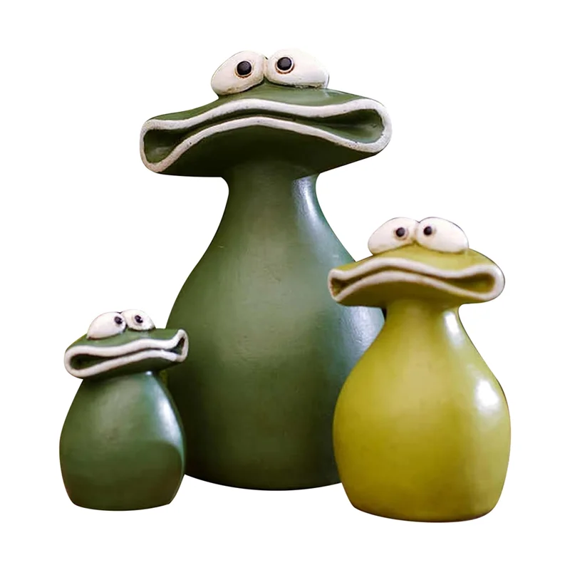 A21I-3 шт. новая лягушка с большим ртом, украшение для сада, водонепроницаемая, как показано на рисунке, смоляная лягушка с большим ртом, семья трех садовых статуй