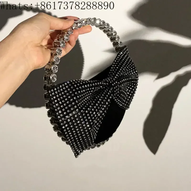 Diamond carrying handbag with bow, velvet inlaid diamond dinner bag, handbag 24 new products for women
Diamond carrying handbag with bow, velvet inlaid diamond dinner bag, handbag 24 new products for women