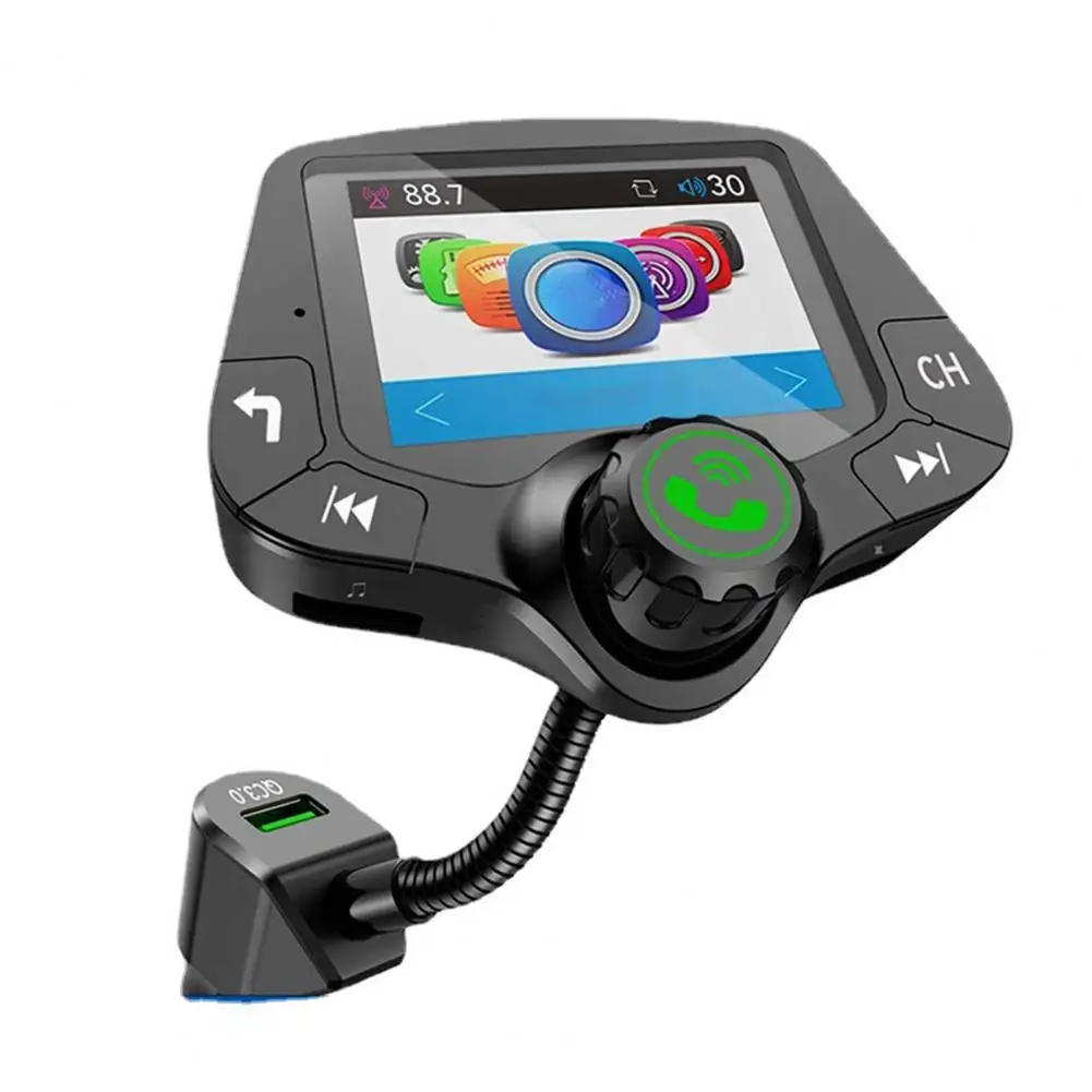 1.8 Inch Color Display Bluetooth-compatible Handsfree Car Kit 3 USB Port QC3.0 Car Charger FM Transmitter Car MP3 Music Player
1.8 Inch Color Display Bluetooth-compatible Handsfree Car Kit 3 USB Port QC3.0 Car Charger FM Transmitter Car MP3 Music Player