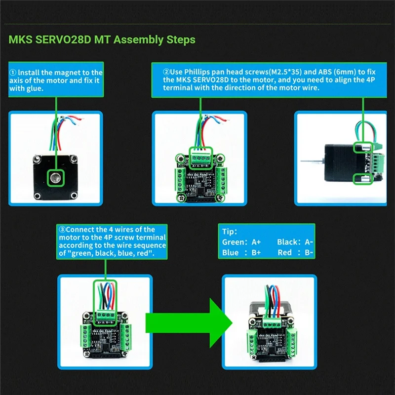 Драйвер шагового двигателя MKS SERVO28D 485 MT с замкнутым контуром для Gen_L FOC, тихий и эффективный 
Драйвер шагового двигателя MKS SERVO28D 485 MT с замкнутым контуром для Gen_L FOC, тихий и эффективный
