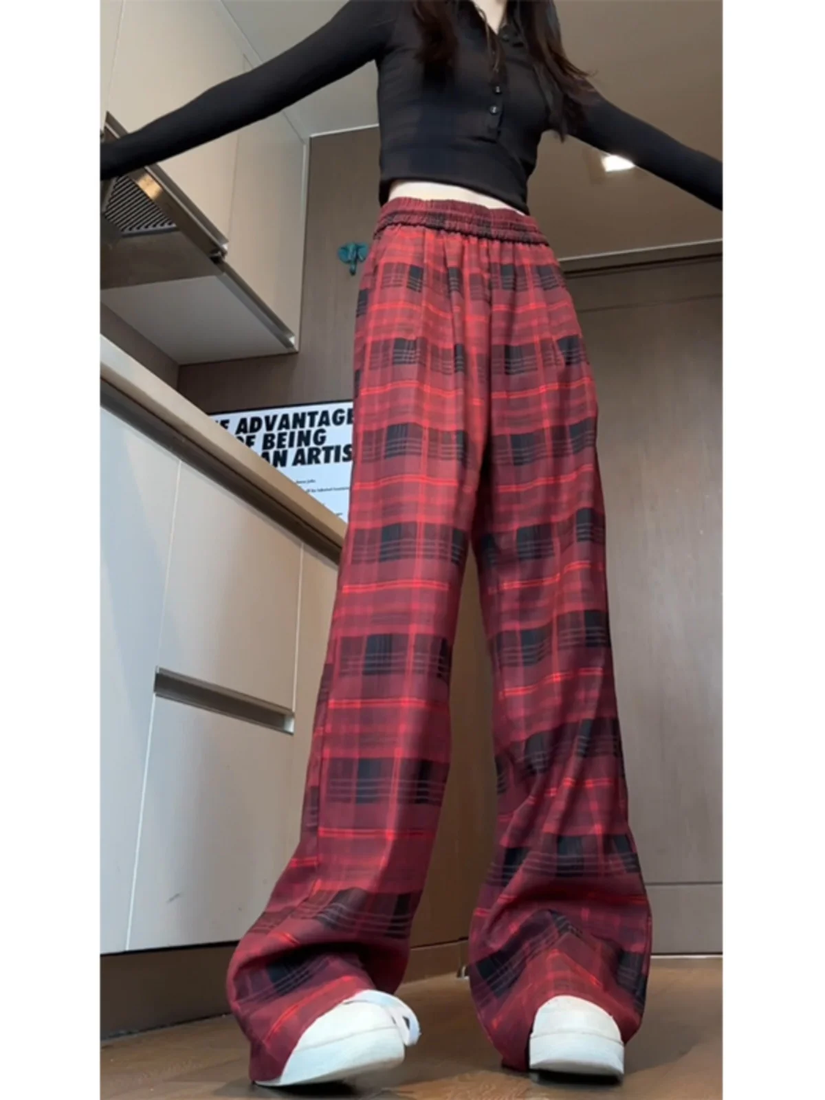 Ankang Red Plaid Men's Straight Leg Wide Leg Pants Loose Comfortable Slimming Trendy Casual Trousers for Youth Spring Autumn
Ankang Red Plaid Men's Straight Leg Wide Leg Pants Loose Comfortable Slimming Trendy Casual Trousers for Youth Spring Autumn