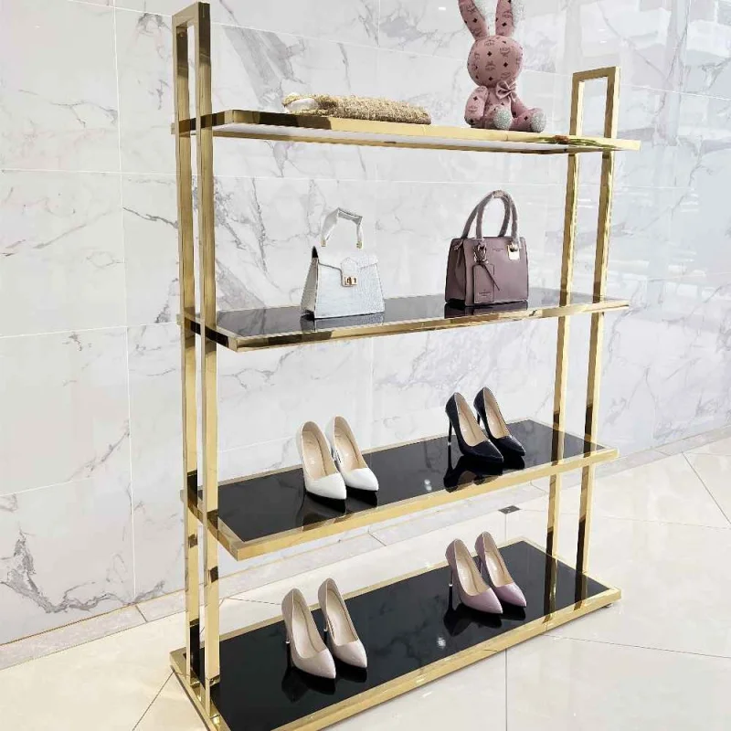 Customized. high end multi-layer shop furniture metal display stand glossy stainless steel shoe bag display rack display sh
Customized. high end multi-layer shop furniture metal display stand glossy stainless steel shoe bag display rack display sh