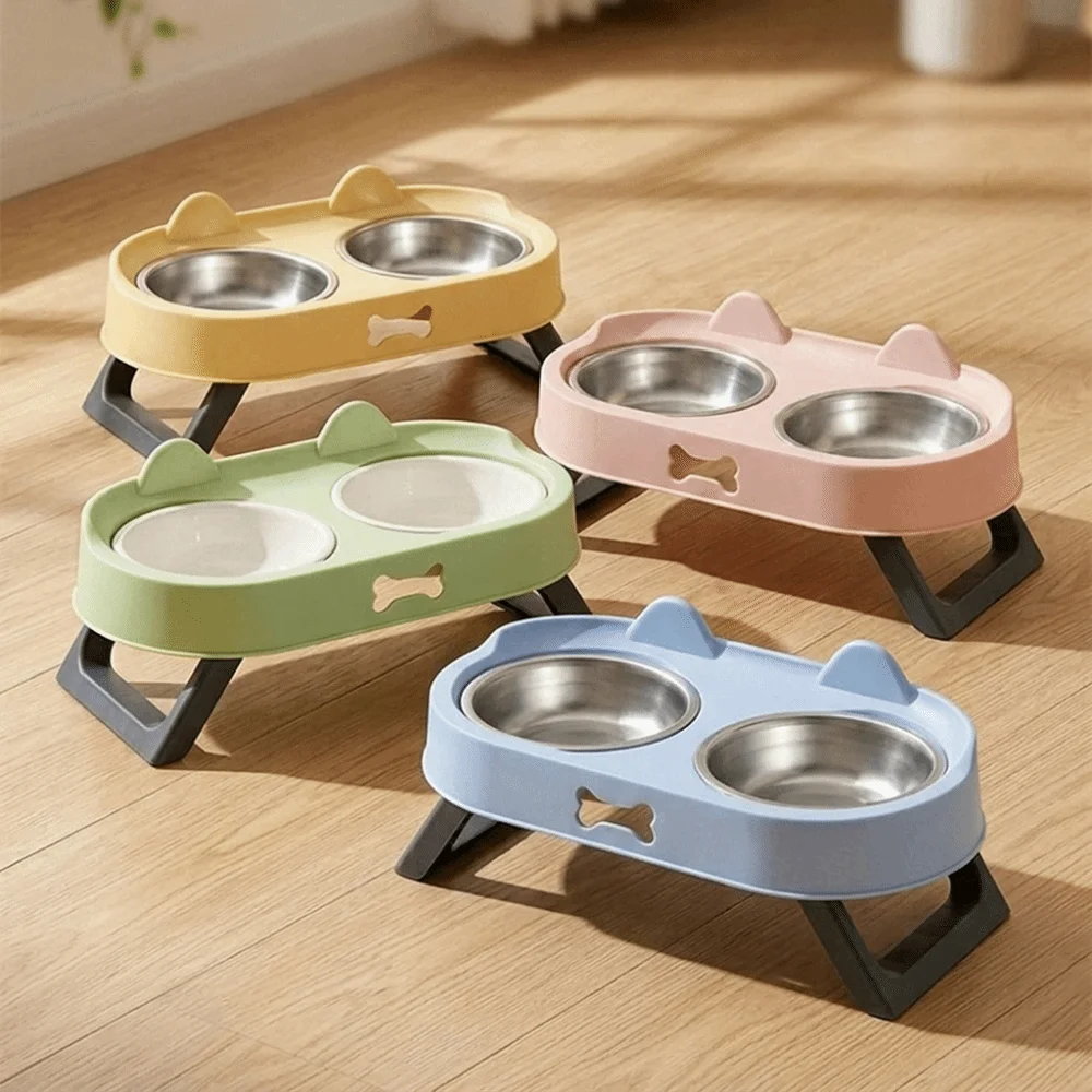 Stainless Steel Elevated Cat Bowl Double Bowl Cat Shaped Raised Pet Feeder 15°Tilted Angle Detachable Cat Bowl with Stand
Stainless Steel Elevated Cat Bowl Double Bowl Cat Shaped Raised Pet Feeder 15°Tilted Angle Detachable Cat Bowl with Stand
