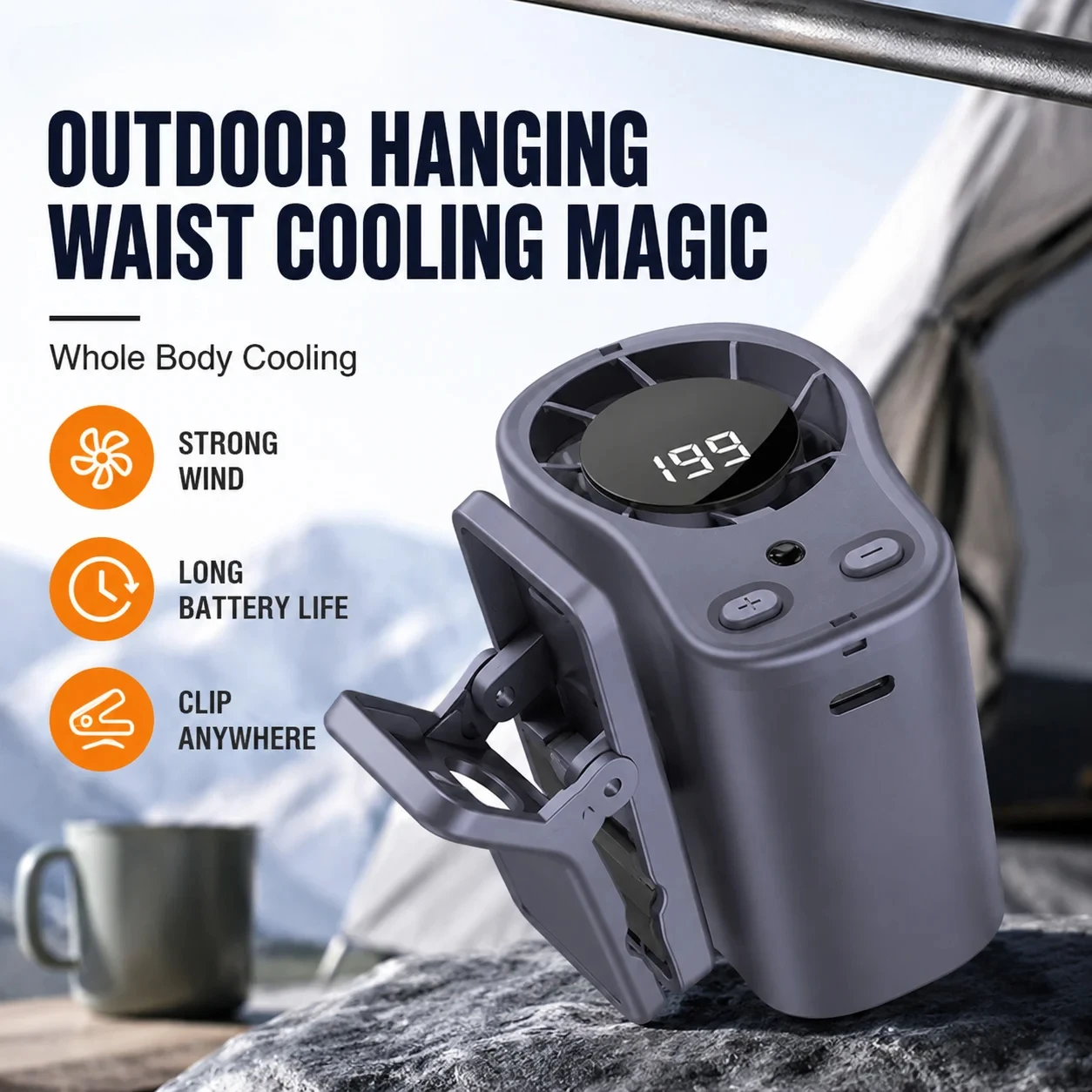 High Speed Mini Neck Waist Hanging Fan USB Rechargeable Portable Strong Wind Cooling Fan for Outdoor Hiking Working Travel
High Speed Mini Neck Waist Hanging Fan USB Rechargeable Portable Strong Wind Cooling Fan for Outdoor Hiking Working Travel