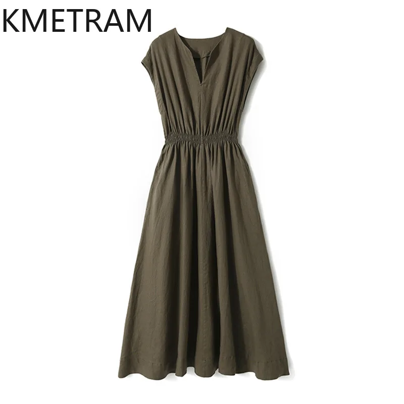 KMETRAM 100% Linen Dresses Woman Mid Length Elegant Dress Linen Woman Clothes High Quality Summer New in Dresses Jupe Femmes
KMETRAM 100% Linen Dresses Woman Mid Length Elegant Dress Linen Woman Clothes High Quality Summer New in Dresses Jupe Femmes