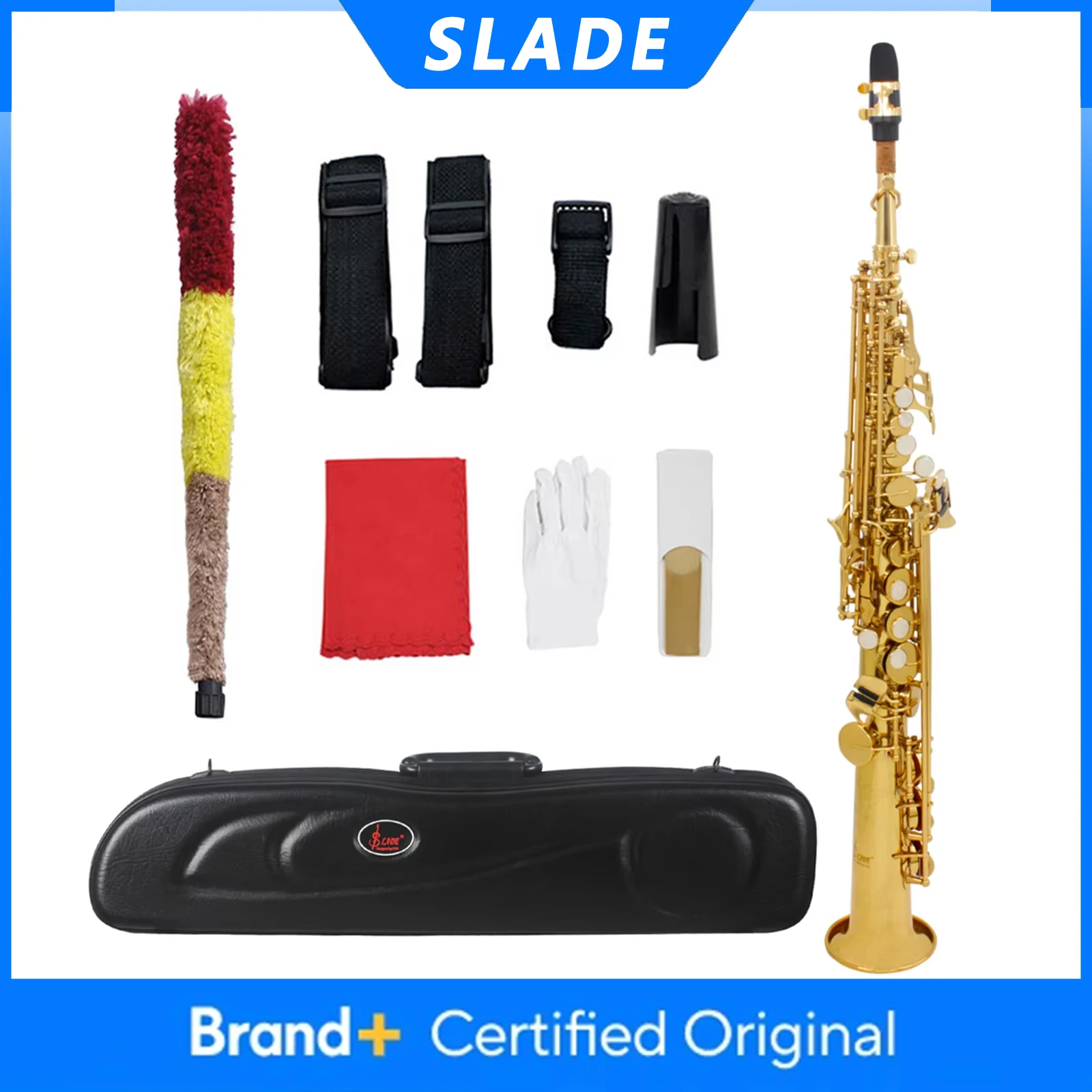 Саксофон сопрано SLADE S85 Bb, латунный корпус, сине-золотой, прямой, духовой инструмент, саксофон с чехлом, тростями, запчастями и аксессуарами
Саксофон сопрано SLADE S85 Bb, латунный корпус, сине-золотой, прямой, духовой инструмент, саксофон с чехлом, тростями, запчастями и аксессуарами