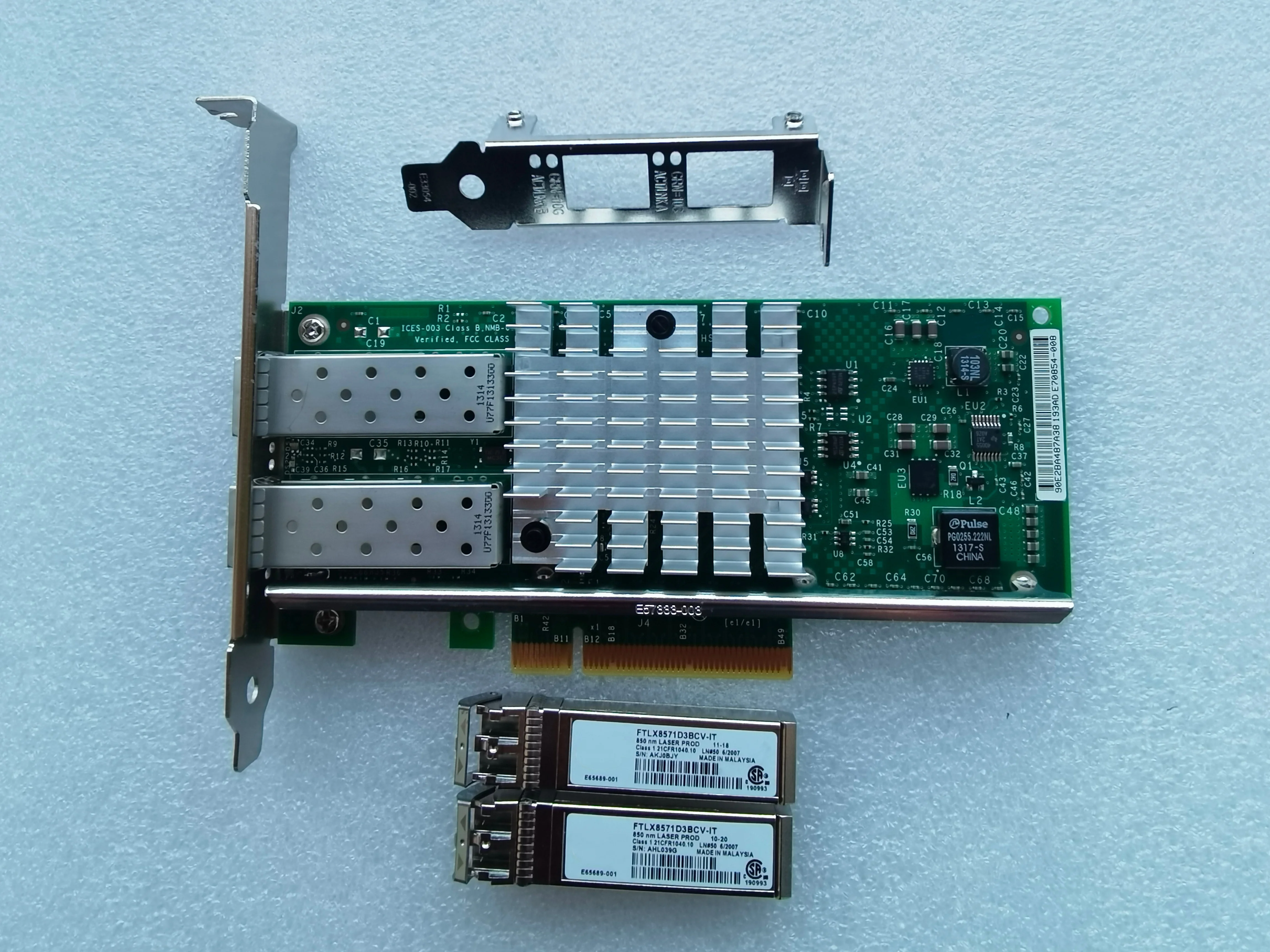 Used X520-DA2 +2PCS E65689-001 FTLX8571D3BCV-IT 10GbE
Used X520-DA2 +2PCS E65689-001 FTLX8571D3BCV-IT 10GbE