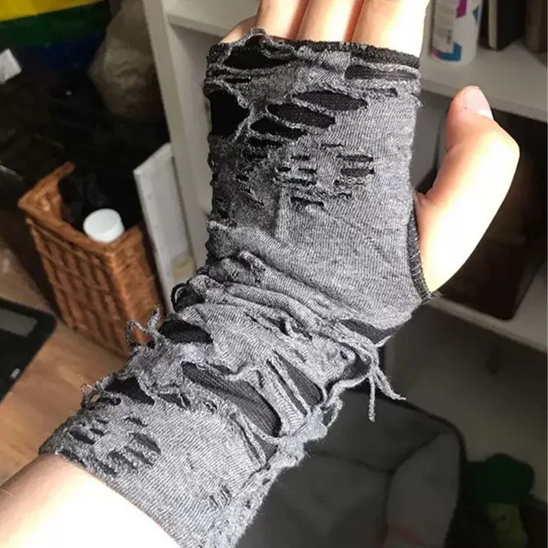Punk Broken Slit Gloves Summer Women Men Gothic Black Half-Finger Gloves Mesh Halloween Cosplay Long Gloves Fashion Accessories
Punk Broken Slit Gloves Summer Women Men Gothic Black Half-Finger Gloves Mesh Halloween Cosplay Long Gloves Fashion Accessories
