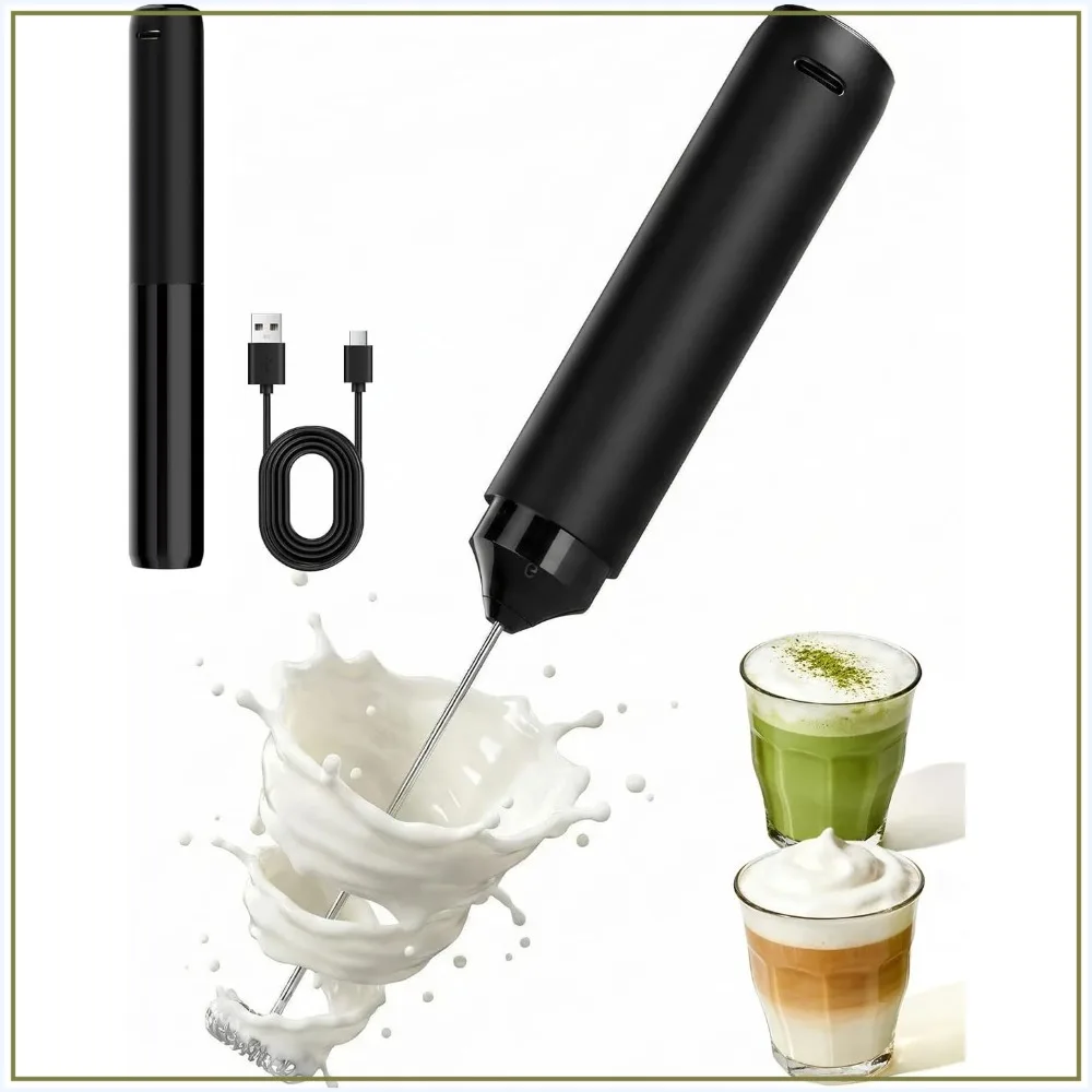 Rechargeable Milk Frother Handheld Electric Coffee Mixer Wand with Stainless Steel Whisk and Portable Case for Cappuccino, Latte, Matcha, Hot Chocolate
Rechargeable Milk Frother Handheld Electric Coffee Mixer Wand with Stainless Steel Whisk and Portable Case for Cappuccino, Latte, Matcha, Hot Chocolate