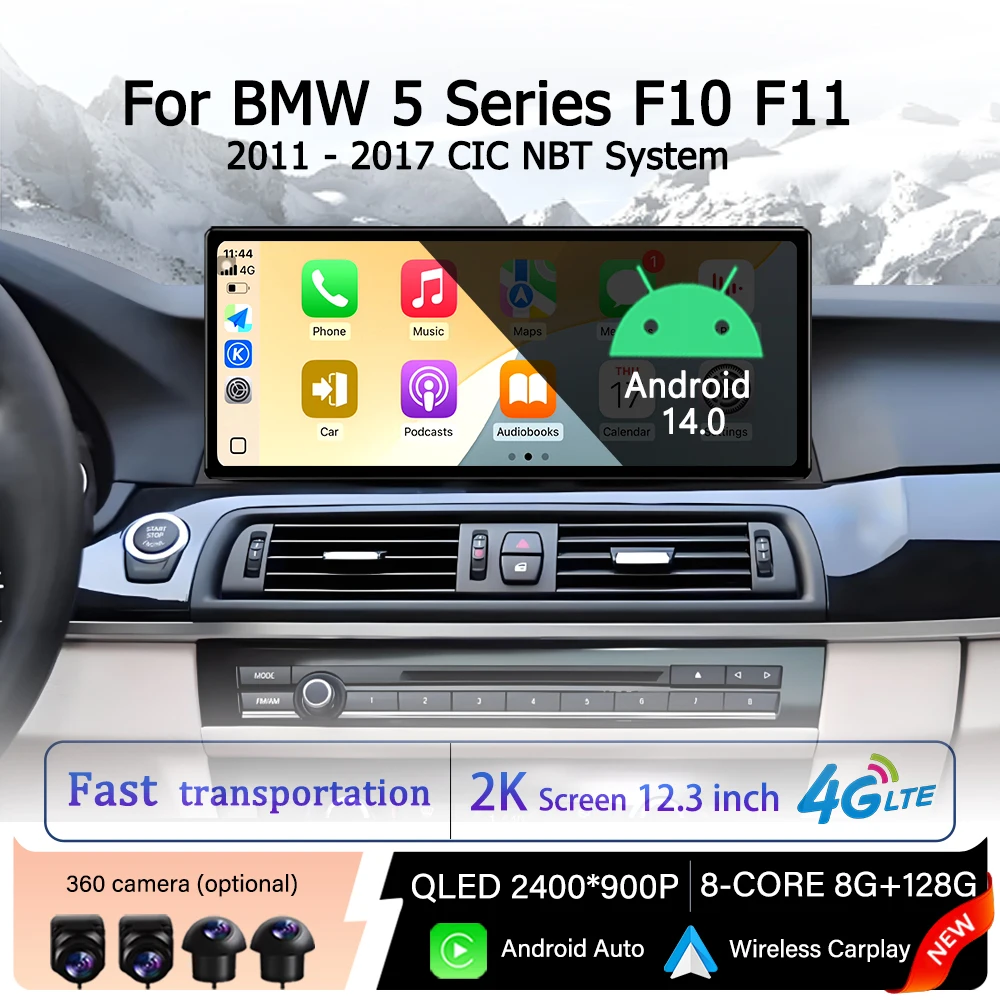 Android 14 QLED 2400*900P Multimedia Display for BMW 5 Series F10 F11 2011-2017 CIC NBT System Carplay Car Radio Player GPS Navi
Android 14 QLED 2400*900P Multimedia Display for BMW 5 Series F10 F11 2011-2017 CIC NBT System Carplay Car Radio Player GPS Navi