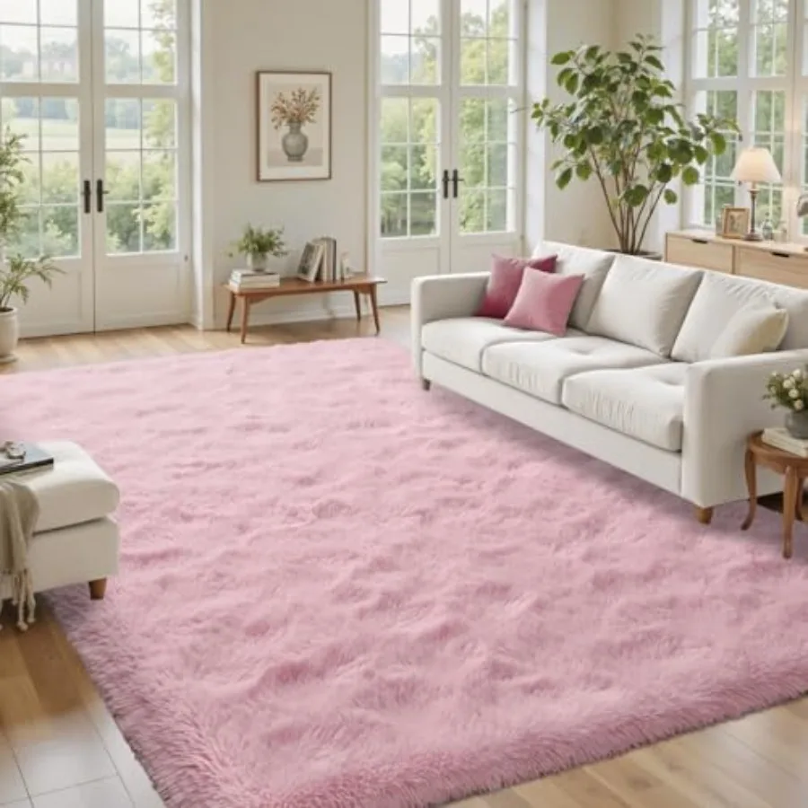 9x12ft Pink Fuzzy Rug for Living Room Soft Fluffy Bedroom Area Rugs Non-Slip Shaggy Carpet for Nursery PlayRoom Dorm Office Ind
9x12ft Pink Fuzzy Rug for Living Room Soft Fluffy Bedroom Area Rugs Non-Slip Shaggy Carpet for Nursery PlayRoom Dorm Office Ind