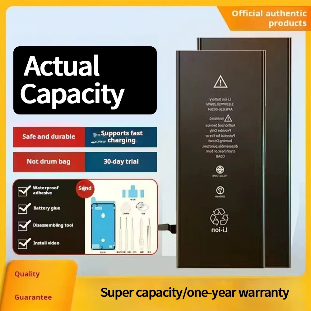 Original High Capacity Battery for IPhone 6 6s Plus 7 7 8 8 X XR XS Max 11 11 Pro 12 Pro Max Full Range with Installation Tools
Original High Capacity Battery for IPhone 6 6s Plus 7 7 8 8 X XR XS Max 11 11 Pro 12 Pro Max Full Range with Installation Tools