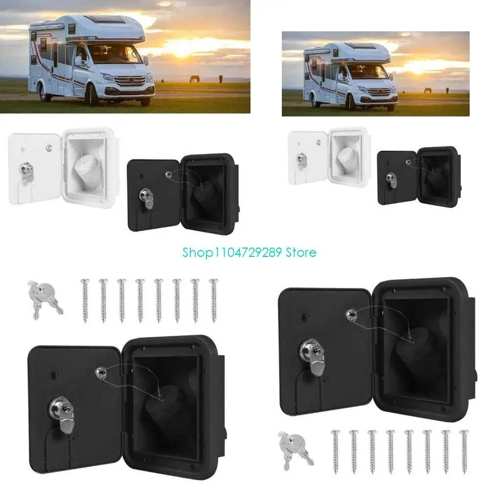 D8KE RVs Square Water Fill Hatches Inlets AntiUV Plastic for RVs Trailer