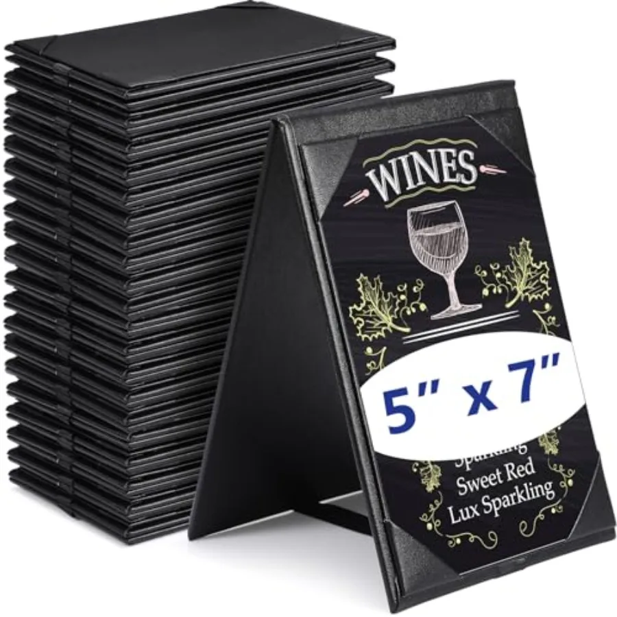 Gerrii Leatherette Table Tents Black PU Leather Menu Covers Bulk Double Sided Frame Sign Holders 2 Side Drink Dessert Menu Fold
Gerrii Leatherette Table Tents Black PU Leather Menu Covers Bulk Double Sided Frame Sign Holders 2 Side Drink Dessert Menu Fold