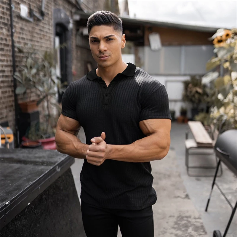 Autumn Mens Gym Sports Knitted Fitness Bodybuilding Workout Thin Turn-collar Breathable Solid Color Long Sleeve Polo Shirt 
Autumn Mens Gym Sports Knitted Fitness Bodybuilding Workout Thin Turn-collar Breathable Solid Color Long Sleeve Polo Shirt