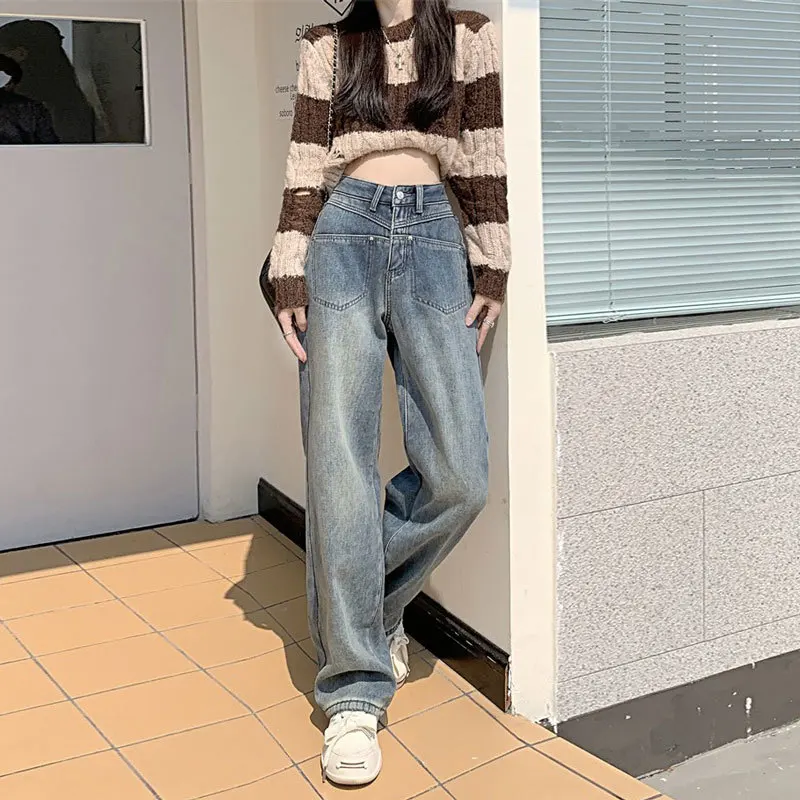 Женские прямые джинсы, эластичные женские джинсы с рюшами, плиссированные драпированные драпированные разрез с разрезом, асимметричные детали сбоку, женские шикарные джинсы 
Женские прямые джинсы, эластичные женские джинсы с рюшами, плиссированные драпированные драпированные разрез с разрезом, асимметричные детали сбоку, женские шикарные джинсы