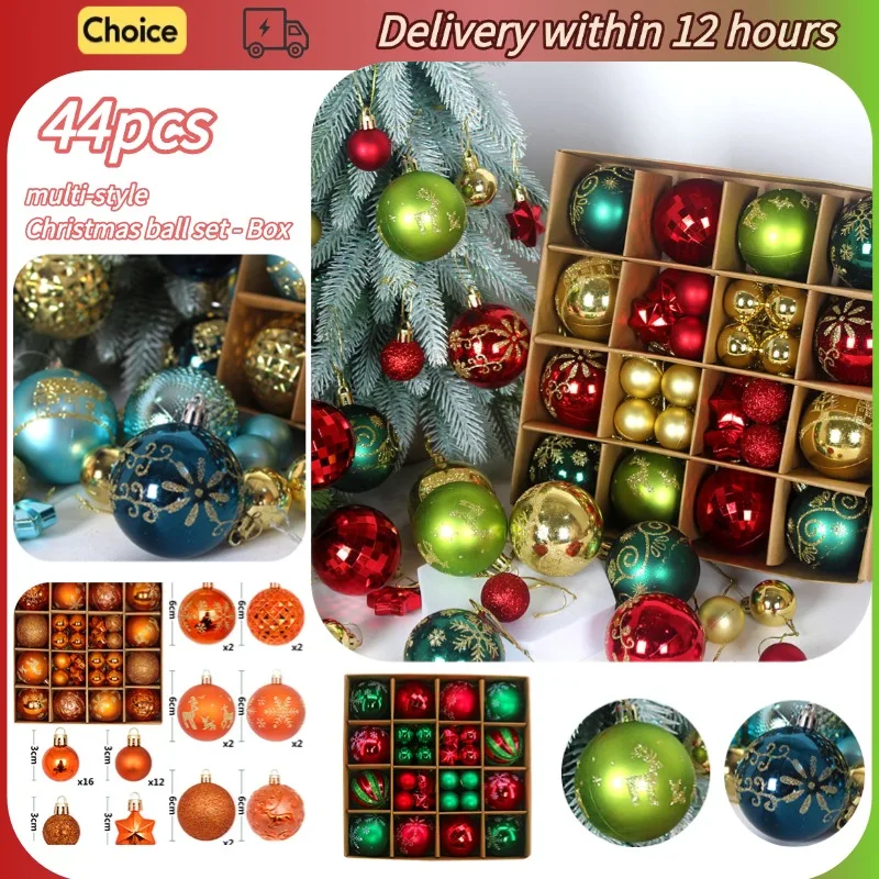 44pcs Christmas Ball Decoration Pendant Set Electroplated Christmas Tree Colored Ball Pendant Christmas Party Decoration Balls
44pcs Christmas Ball Decoration Pendant Set Electroplated Christmas Tree Colored Ball Pendant Christmas Party Decoration Balls