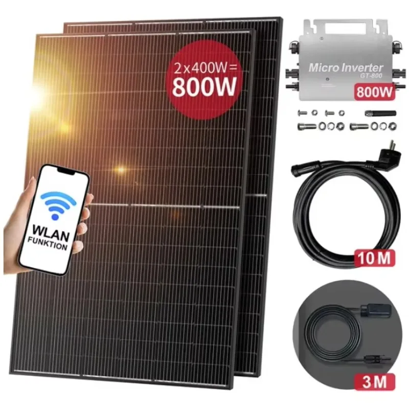 Balcony Power Plant Kit 400/800W Solar Panels with 800W Inverter Waterproof for Home Use
Balcony Power Plant Kit 400/800W Solar Panels with 800W Inverter Waterproof for Home Use