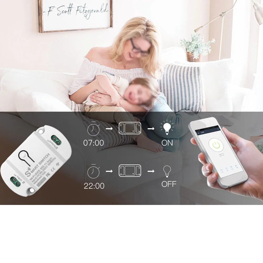 10A WiFi Remote Control Switch for Home Devices Works with For Tuya & For Smart Life Apps Perfect for Lighting Solutions
10A WiFi Remote Control Switch for Home Devices Works with For Tuya & For Smart Life Apps Perfect for Lighting Solutions