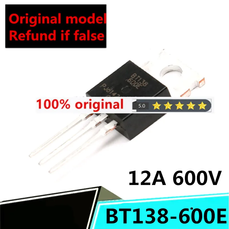 brand 10pcs original genuine BT138-600E TO-220 three terminal bidirectional silicon controlled rectifier 12A 600V
brand 10pcs original genuine BT138-600E TO-220 three terminal bidirectional silicon controlled rectifier 12A 600V