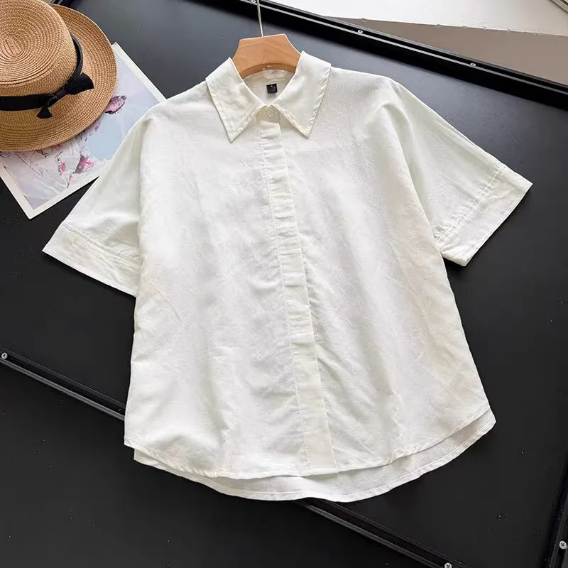 Nordic Style Women's Casual Loose Short Sleeve Shirt Slimming Summer New Classic Versatile Hidden Button Loose Fit Casual Shirt
Nordic Style Women's Casual Loose Short Sleeve Shirt Slimming Summer New Classic Versatile Hidden Button Loose Fit Casual Shirt