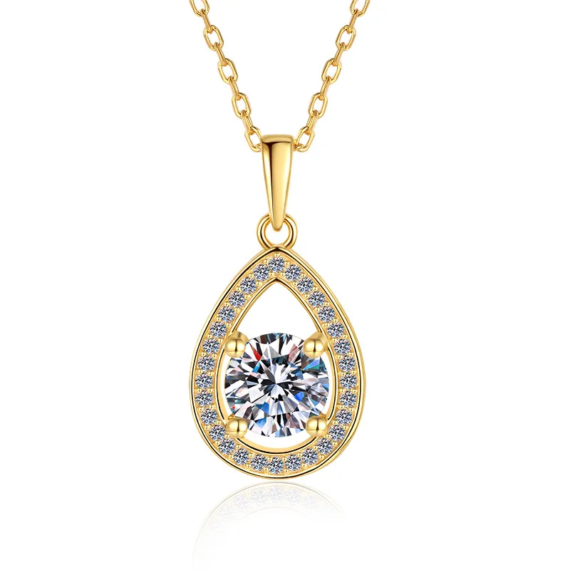 S925 sterling silver heart shaped necklace plated 18K gold 1Ct D Color moissanite pendant necklace Valentine Day jewelry gift
S925 sterling silver heart shaped necklace plated 18K gold 1Ct D Color moissanite pendant necklace Valentine Day jewelry gift