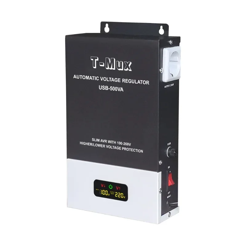 Automatic voltage regulator, automatic AC home voltage stabilizer,input 100V,50Hz,output 220V USB-500VA
Automatic voltage regulator, automatic AC home voltage stabilizer,input 100V,50Hz,output 220V USB-500VA