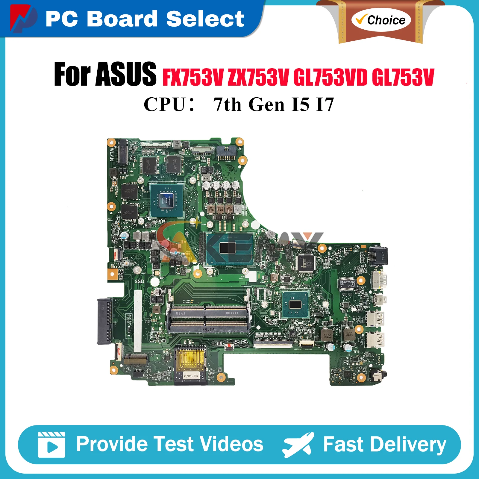 GL753VD Laptop Motherboard For ASUS ROG Strix ZX753V FX753V GL753VD GL753VE GL753V Mainboard With I5 I7 CPU 100% tests OK stk
GL753VD Laptop Motherboard For ASUS ROG Strix ZX753V FX753V GL753VD GL753VE GL753V Mainboard With I5 I7 CPU 100% tests OK stk