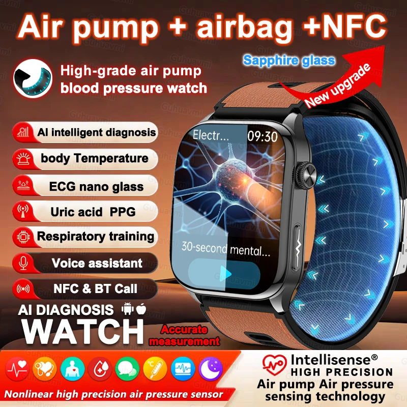 Smart Watches Men Air Pump Blood Pressure Accurate Measure Micro Physical Examination Sport Fitness Airbag SmartWatch ECG AMOLED
Smart Watches Men Air Pump Blood Pressure Accurate Measure Micro Physical Examination Sport Fitness Airbag SmartWatch ECG AMOLED