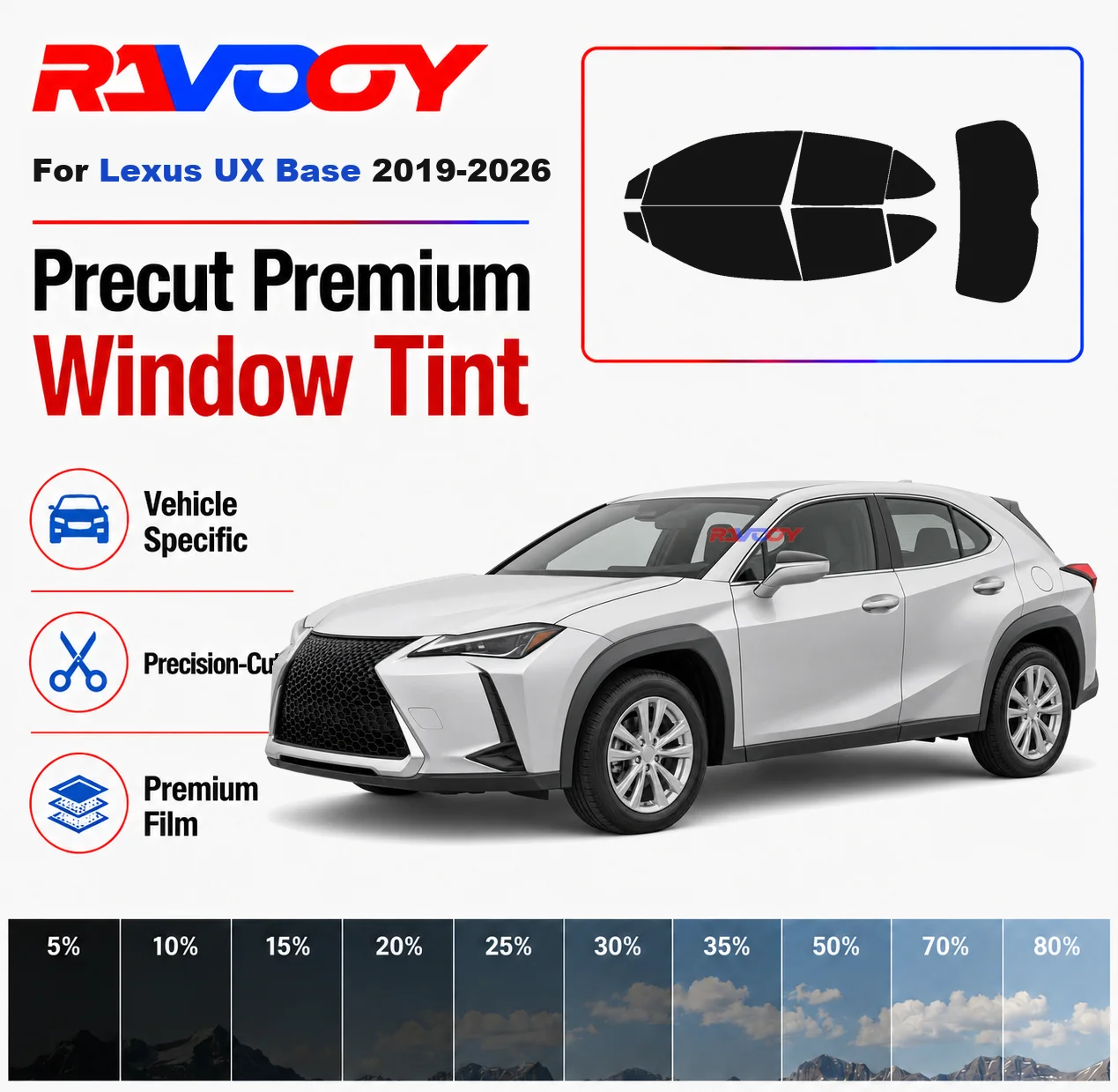 Premium Precut Window Tint Kit Front Rear Windows Rear Windshield For Lexus UX Base 2019-2026 Complete Set Nano Ceramic Film
Premium Precut Window Tint Kit Front Rear Windows Rear Windshield For Lexus UX Base 2019-2026 Complete Set Nano Ceramic Film