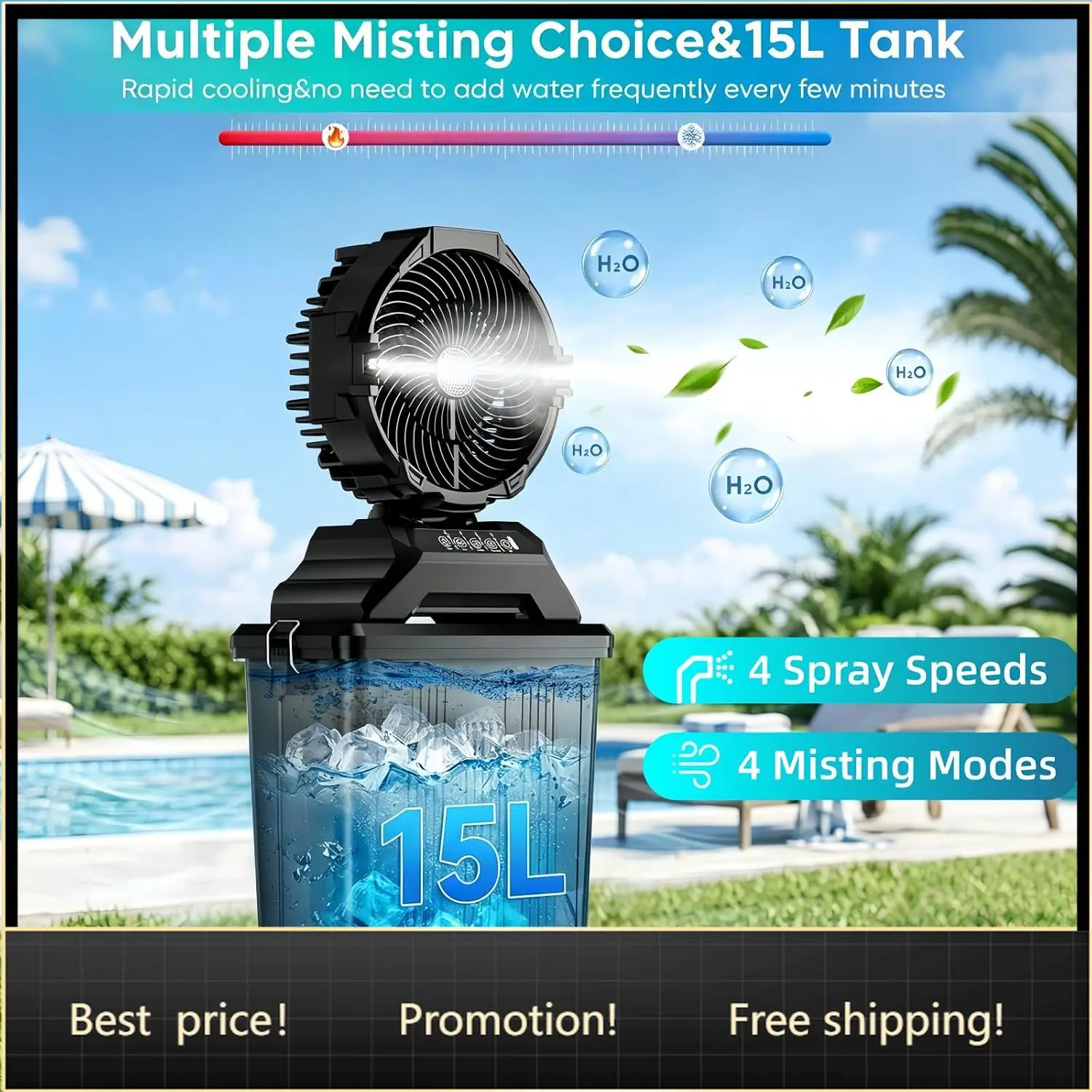 BestsellerPortable Misting Fan for Outside,40000mAh Rechargeable Camping Mister Fan,15L Cooling Fan with Remote,Ice Fan with 4 S
BestsellerPortable Misting Fan for Outside,40000mAh Rechargeable Camping Mister Fan,15L Cooling Fan with Remote,Ice Fan with 4 S