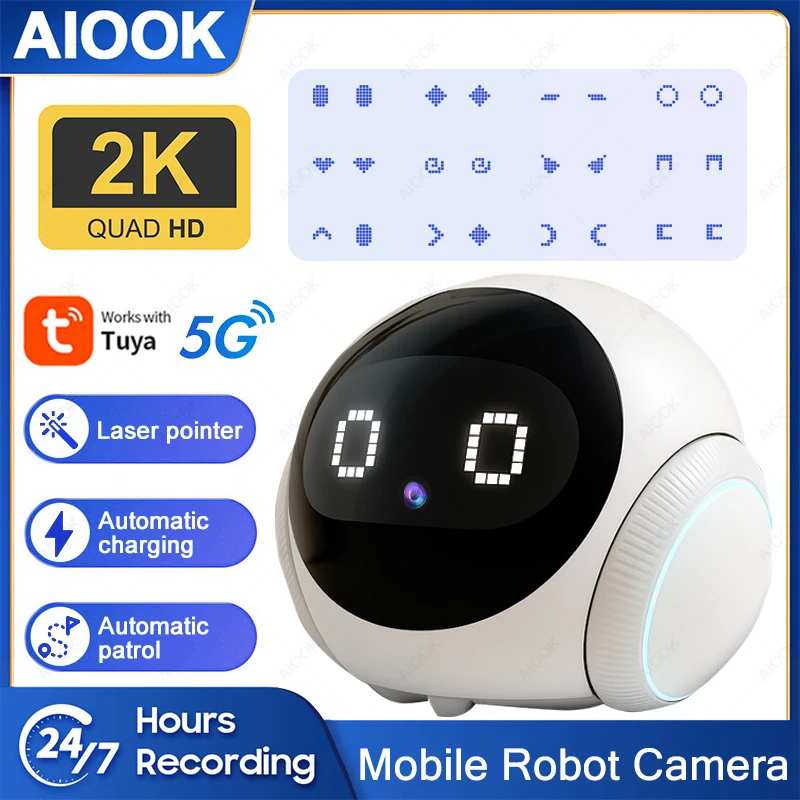 AIOOK Smart Pet Robot HD 2K WIFI Camera Auto Charging Auto Obstacle Avoidance Pet Camera Laser Indication Screen Expression TUYA 
AIOOK Smart Pet Robot HD 2K WIFI Camera Auto Charging Auto Obstacle Avoidance Pet Camera Laser Indication Screen Expression TUYA