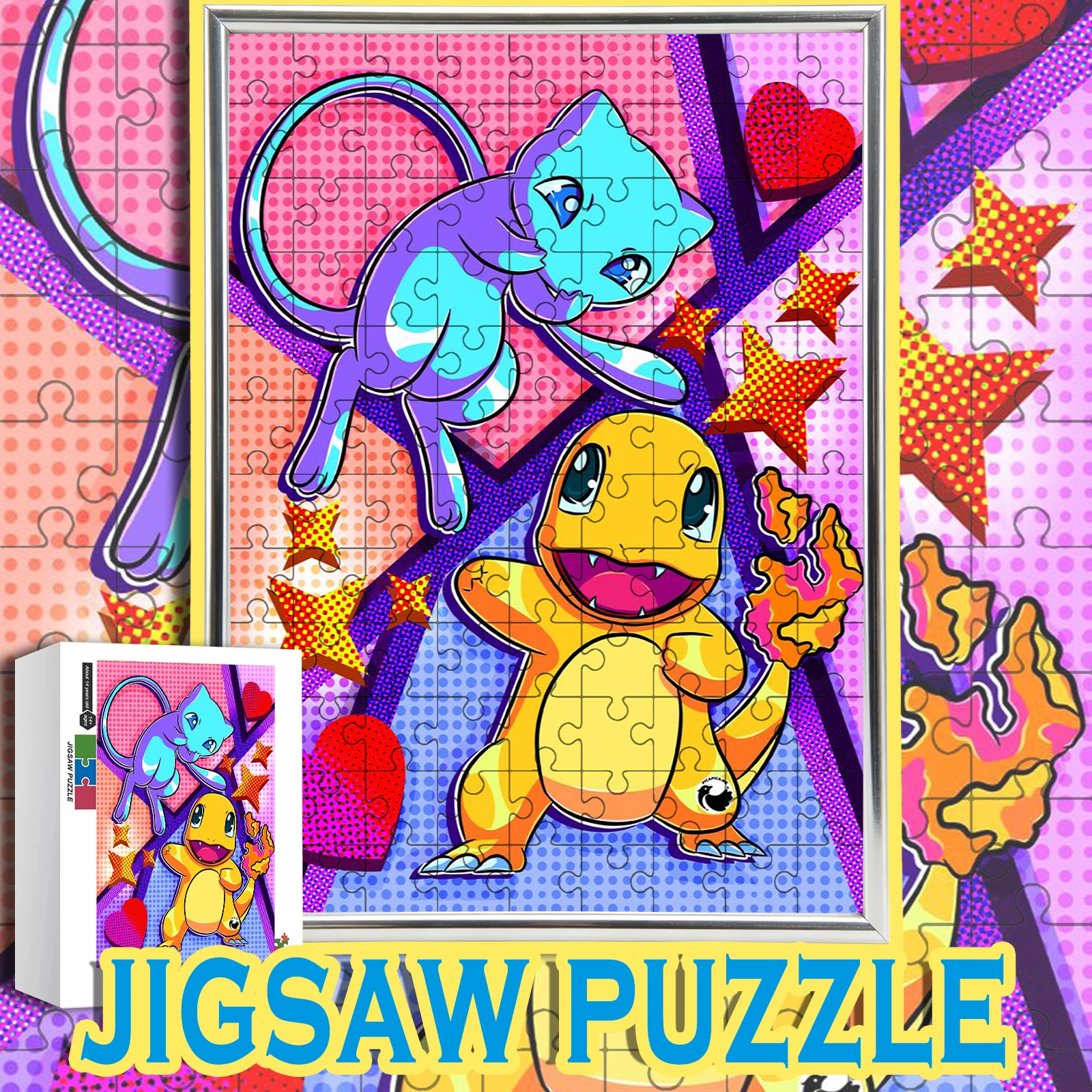 Retro Pop Art Mew & Charmander Cute Monster Duo Anime Wooden Jigsaw Puzzle 108/200/300/500/1000pcs Color Box
Retro Pop Art Mew & Charmander Cute Monster Duo Anime Wooden Jigsaw Puzzle 108/200/300/500/1000pcs Color Box