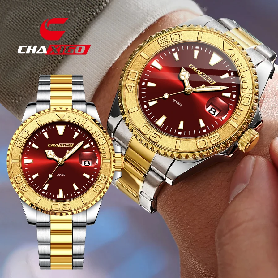 CHAXIGO Men's Classic Stainless Steel Watch, 3ATM Water Resistant Luminous Dial, Steel Strap, Business Quartz Watch
CHAXIGO Men's Classic Stainless Steel Watch, 3ATM Water Resistant Luminous Dial, Steel Strap, Business Quartz Watch