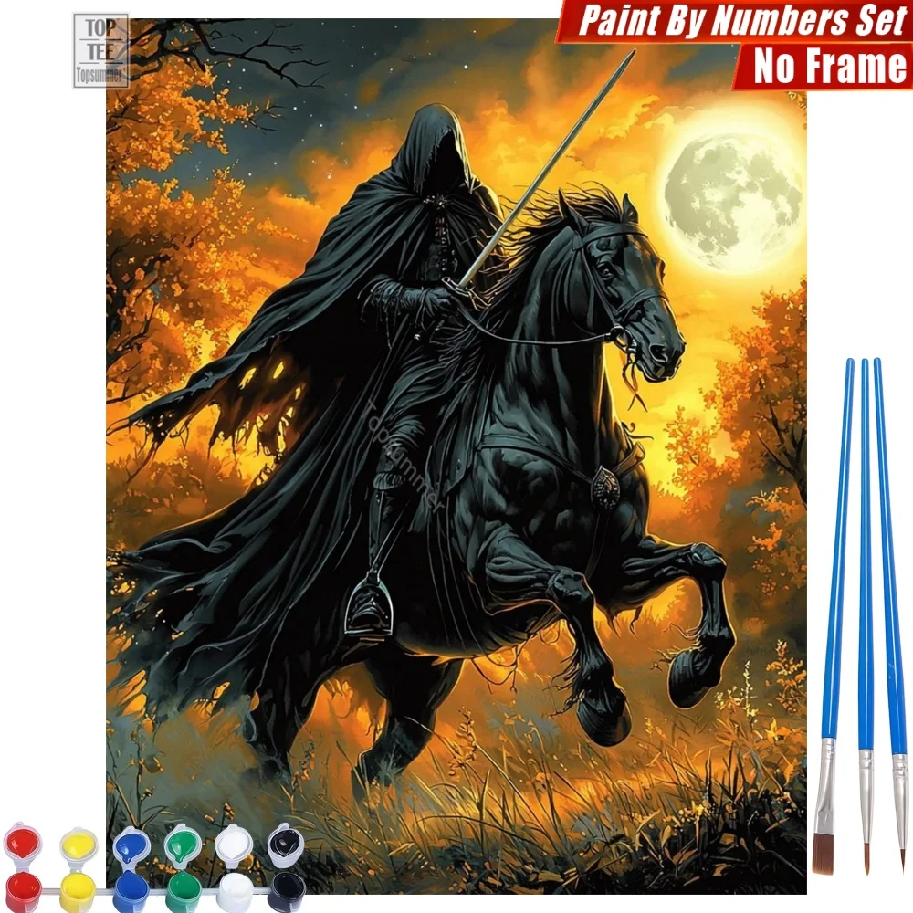 Eerie Moon Rider - DIY Digital Oil Painting Set - Black Cloak Death Canvas Wall Art Day Of The Dead Gift For Husband
Eerie Moon Rider - DIY Digital Oil Painting Set - Black Cloak Death Canvas Wall Art Day Of The Dead Gift For Husband
