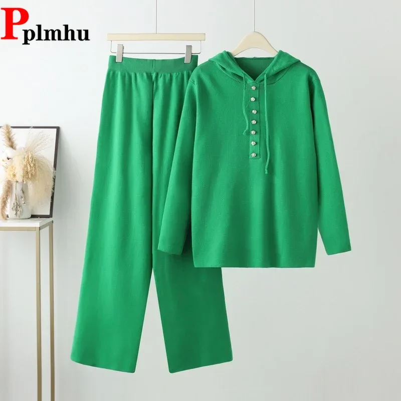 Knitwears Hoodie Tops Conjuntos Knit Soft High Waist Wide Leg Pants Outfits Korean Suits Spring Knitted Tracksuit 2 Piece Sets
Knitwears Hoodie Tops Conjuntos Knit Soft High Waist Wide Leg Pants Outfits Korean Suits Spring Knitted Tracksuit 2 Piece Sets