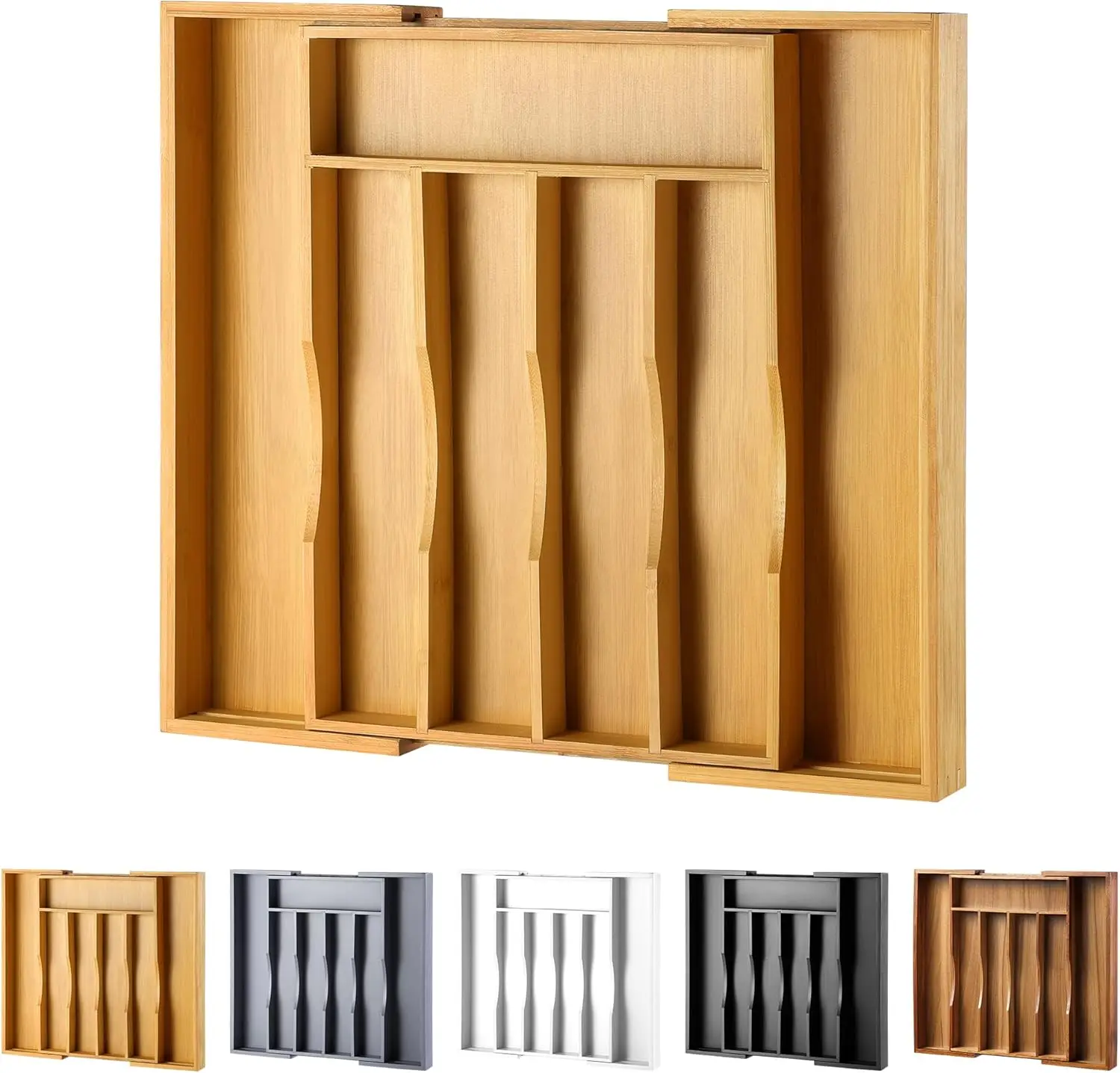 Expandable Bamboo Kitchen Drawer Organizer for Cutlery and Utensils, Adjustable Bamboo Wood Cutlery
Expandable Bamboo Kitchen Drawer Organizer for Cutlery and Utensils, Adjustable Bamboo Wood Cutlery